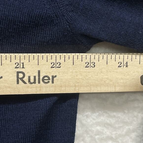 GAP Sweater Mens Extra Large Blue Merino Wool Pullover V Neck Long Sleeve Preppy - Picture 7 of 9